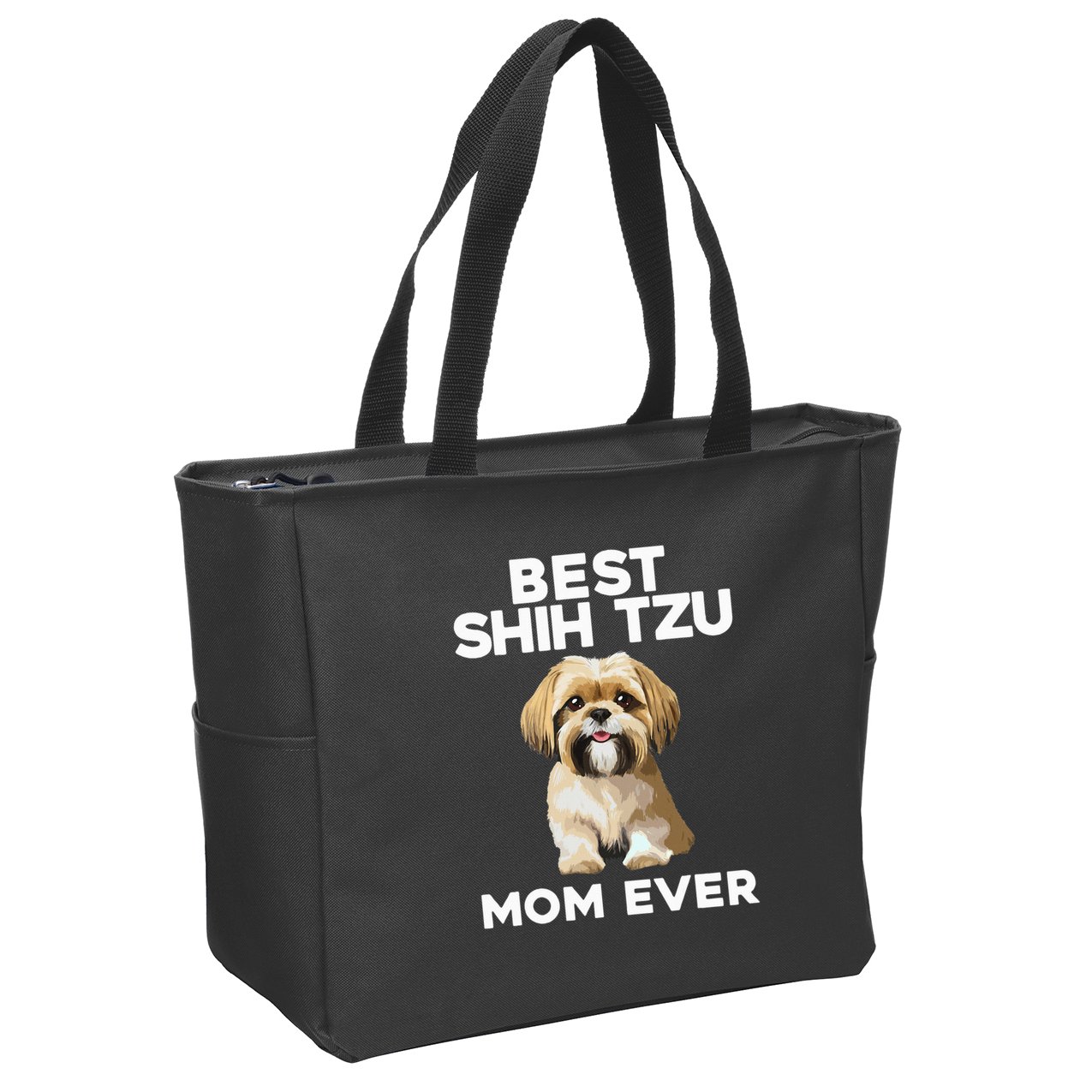 =Shih Tzu Mom Design For Women Dog Lover Shih Tzu Zip Tote Bag