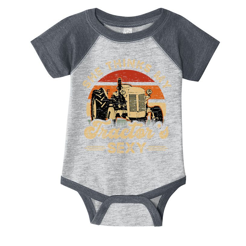 She think my tractor's sexy Farming Farmer Farm Farmer Infant Baby Jersey Bodysuit