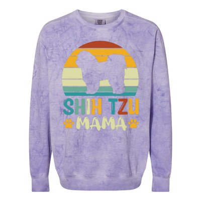 Shih Tzu Mama Colorblast Crewneck Sweatshirt