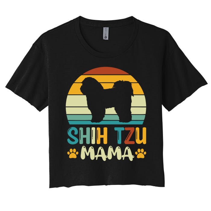 Shih Tzu Mama Women's Crop Top Tee