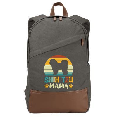 Shih Tzu Mama Cotton Canvas Backpack