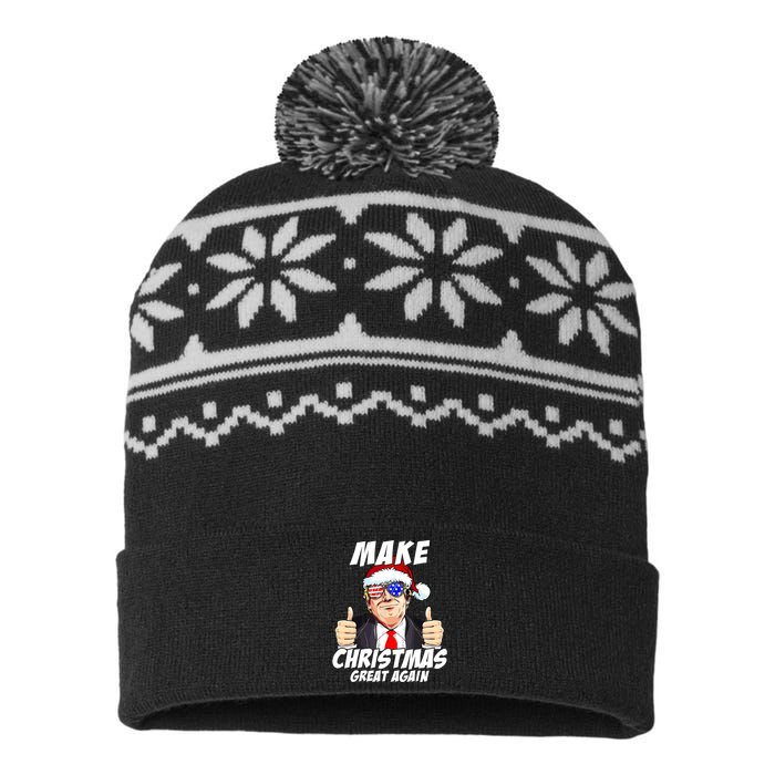 Santa Trump Make Christmas Great Again Family Matching USA-Made Snowflake Beanie