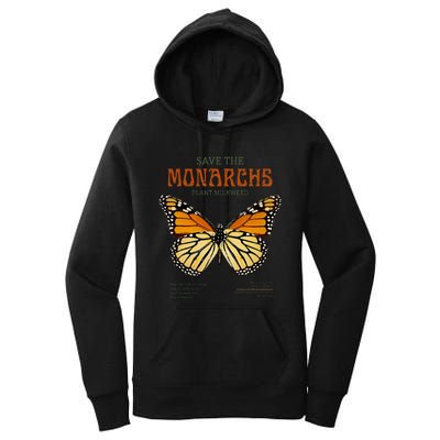 Save The Monarchs Plant More Milkweed Butterfly Danainae Women's Pullover Hoodie