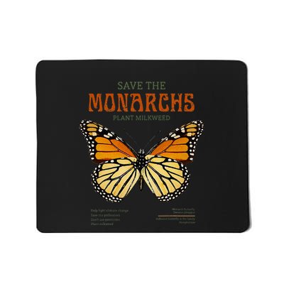 Save The Monarchs Plant More Milkweed Butterfly Danainae Mousepad