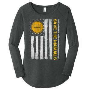 Save The Manuals 6 Speed Manual Transmission Three Pedals Women's Perfect Tri Tunic Long Sleeve Shirt