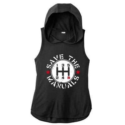 Save The Manuals Ladies PosiCharge Tri-Blend Wicking Draft Hoodie Tank