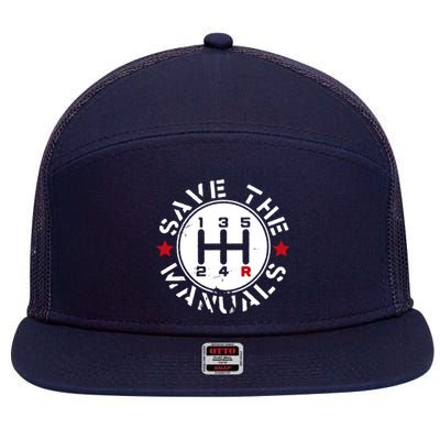 Save The Manuals 7 Panel Mesh Trucker Snapback Hat