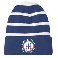 Save The Manuals Striped Beanie with Solid Band