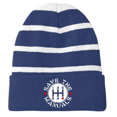 Save The Manuals Striped Beanie with Solid Band