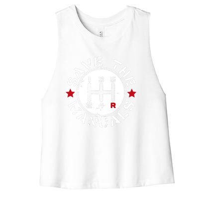 Save The Manuals Women's Racerback Cropped Tank