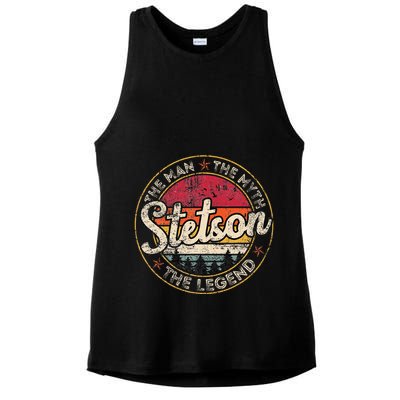 Stetson The Man The Myth The Legend Personalized Name Ladies PosiCharge Tri-Blend Wicking Tank