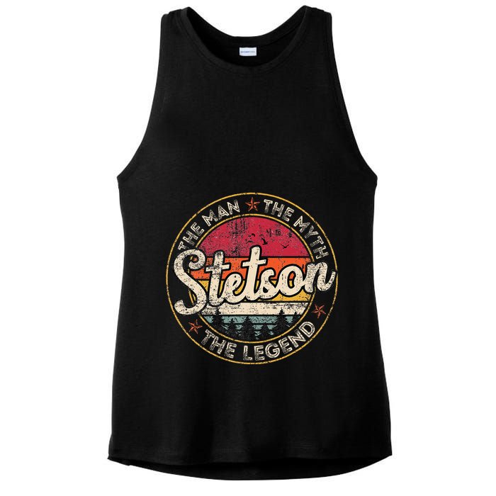Stetson The Man The Myth The Legend Personalized Name Ladies PosiCharge Tri-Blend Wicking Tank