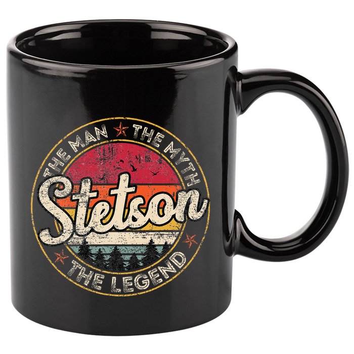 Stetson The Man The Myth The Legend Personalized Name 11oz C Handle Ceramic Mug