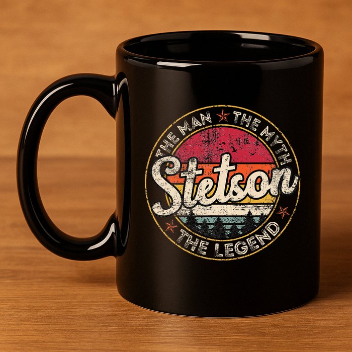 Stetson The Man The Myth The Legend Personalized Name 11oz C Handle Ceramic Mug