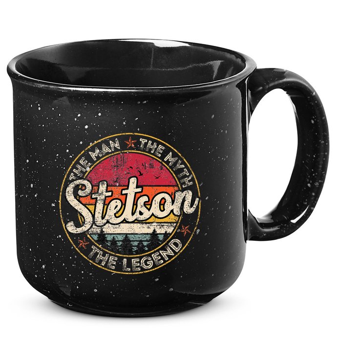 Stetson The Man The Myth The Legend Personalized Name 15oz Campfire Ceramic Mug