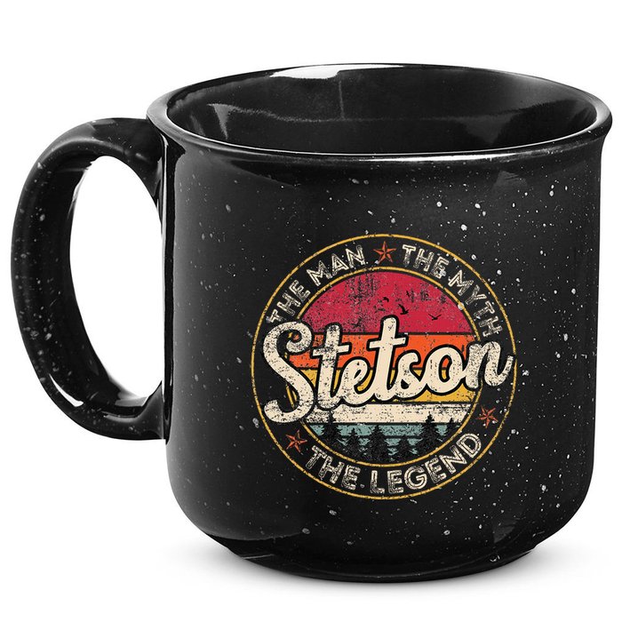 Stetson The Man The Myth The Legend Personalized Name 15oz Campfire Ceramic Mug