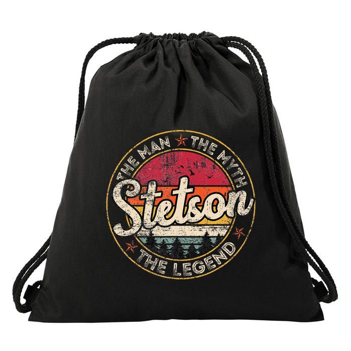 Stetson The Man The Myth The Legend Personalized Name Drawstring Bag