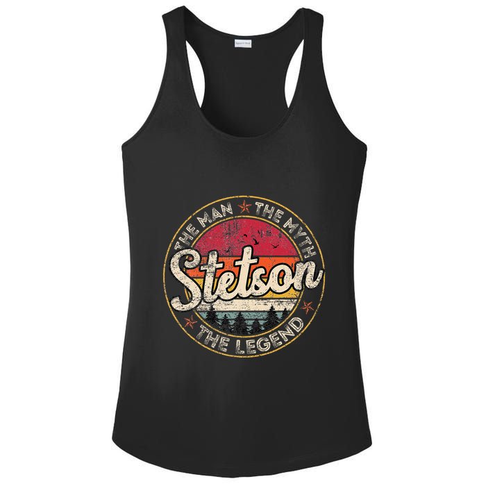 Stetson The Man The Myth The Legend Personalized Name Ladies PosiCharge Competitor Racerback Tank