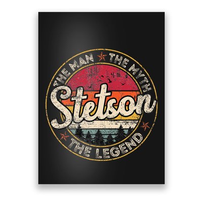 Stetson The Man The Myth The Legend Personalized Name Poster