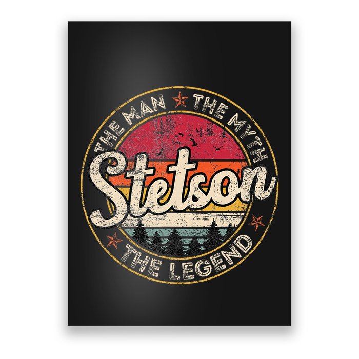 Stetson The Man The Myth The Legend Personalized Name Poster