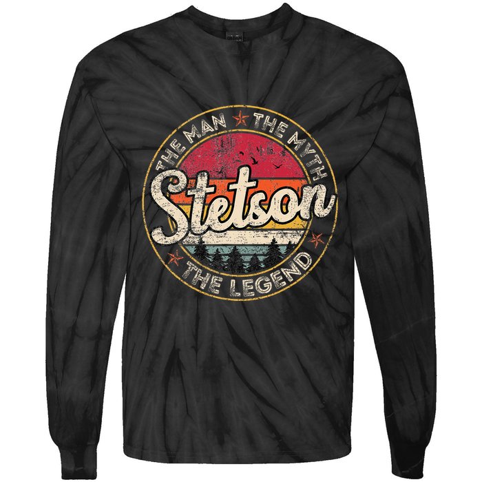Stetson The Man The Myth The Legend Personalized Name Tie-Dye Long Sleeve Shirt