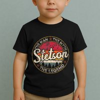Stetson The Man The Myth The Legend Personalized Name Toddler T-Shirt
