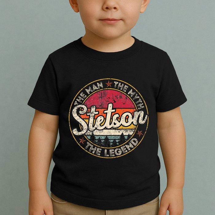 Stetson The Man The Myth The Legend Personalized Name Toddler T-Shirt