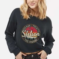 Stetson The Man The Myth The Legend Personalized Name Cropped Pullover Crew