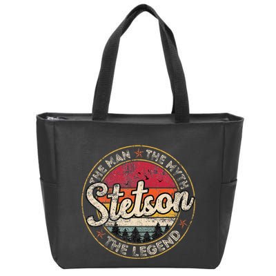 Stetson The Man The Myth The Legend Personalized Name Zip Tote Bag