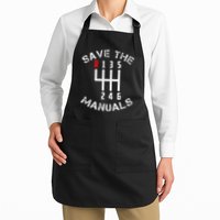 Save The Manuals Three Pedals 6 Speed Transmission Full-Length Apron With Pockets