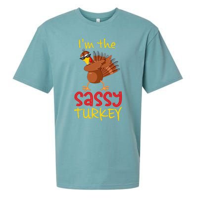 Sassy Turkey Matching Family Group Thanksgiving Party Sueded Cloud Jersey T-Shirt