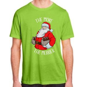 Santa The More The Merrier Christmas Beer Six Packs Funny Gift Adult ChromaSoft Performance T-Shirt