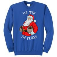 Santa The More The Merrier Christmas Beer Six Packs Funny Gift Sweatshirt