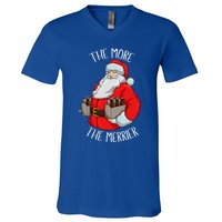 Santa The More The Merrier Christmas Beer Six Packs Funny Gift V-Neck T-Shirt