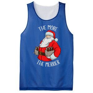 Santa The More The Merrier Christmas Beer Six Packs Funny Gift Mesh Reversible Basketball Jersey Tank