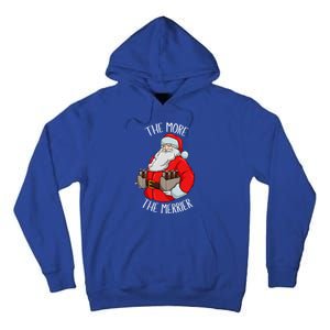 Santa The More The Merrier Christmas Beer Six Packs Funny Gift Tall Hoodie