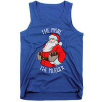 Santa The More The Merrier Christmas Beer Six Packs Funny Gift Tank Top