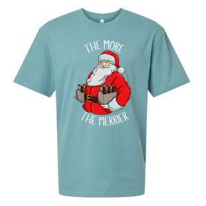 Santa The More The Merrier Christmas Beer Six Packs Funny Gift Sueded Cloud Jersey T-Shirt