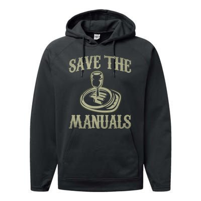 Save The Manuals Car Stick Shift Car Lover Performance Fleece Hoodie