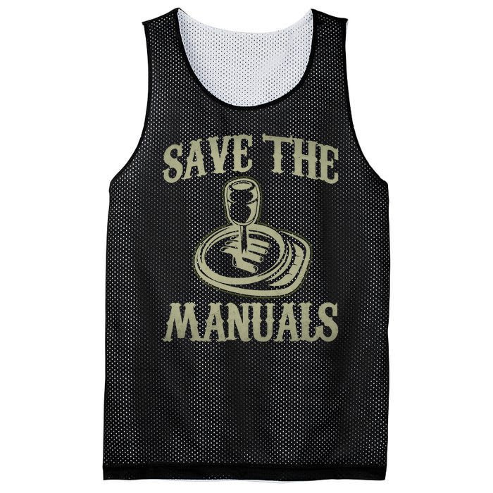 Save The Manuals Car Stick Shift Car Lover Mesh Reversible Basketball Jersey Tank