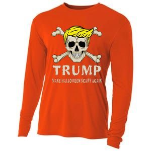 Skeleton Trump Make Halloween Scary Again America Great 24 Cooling Performance Long Sleeve Crew