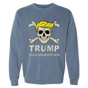 Skeleton Trump Make Halloween Scary Again America Great 24 Garment-Dyed Sweatshirt