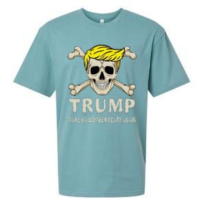 Skeleton Trump Make Halloween Scary Again America Great 24 Sueded Cloud Jersey T-Shirt