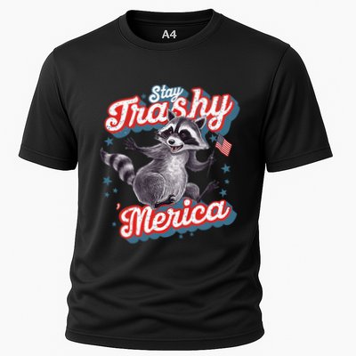 Stay Trashy ‘Merica Unhinged Funny Raccoon 4th Of July Performance Shirt