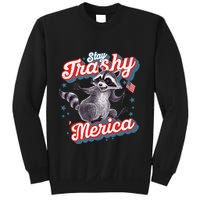 Stay Trashy ‘Merica Unhinged Funny Raccoon 4th Of July Sweatshirt