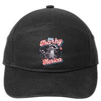 Stay Trashy ‘Merica Unhinged Funny Raccoon 4th Of July 7-Panel Snapback Hat
