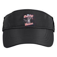 Stay Trashy ‘Merica Unhinged Funny Raccoon 4th Of July Adult Drive Performance Visor