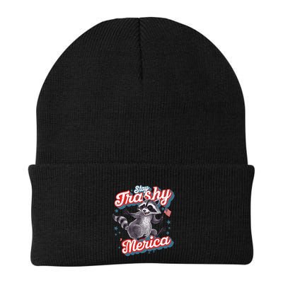 Stay Trashy ‘Merica Unhinged Funny Raccoon 4th Of July Beanie