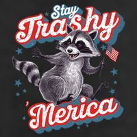 Stay Trashy ‘Merica Unhinged Funny Raccoon 4th Of July 25L Jumbo Tote