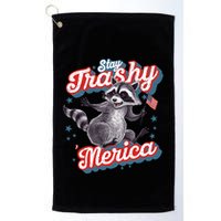 Stay Trashy ‘Merica Unhinged Funny Raccoon 4th Of July Golf Towel